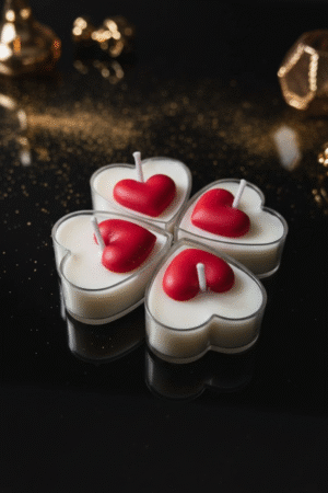 heart shaped tea light candle | set of 4